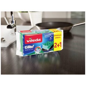 Kit Esponja de Limpeza Resistente ao Odor para Todas as Superfícies 3 Un Vileda