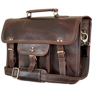 RUSTIC TOWN SHS151104ADN D Bolsa Pasta de Couro Masculina para Laptop Marrom