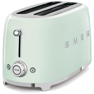 Smeg TSF02PGUS Torradeira Elétrica de 2 Fatias Aço Inoxidável 1800W 110V Verde