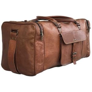 Bolsa de Viagem de Couro Esportiva Masculina CUERO 6791921 Marrom Claro