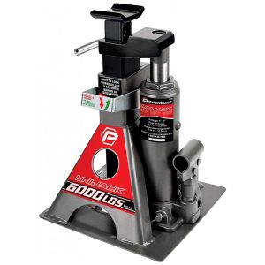 Macaco para Garrafas e Suportes de Macaco em 1 até 3 toneladas Elevador de Carro Tudo em Um unijack para Veículos Pesados Base Larga CUVs SUVs e Carros Powerbuilt 620471 Preto