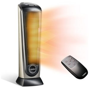 Aquecedor Elétrico Cerâmico com Controle Remoto Termostato Ajustável e Temporizador 110V 1500W LASKO 751320 Cinza escuro