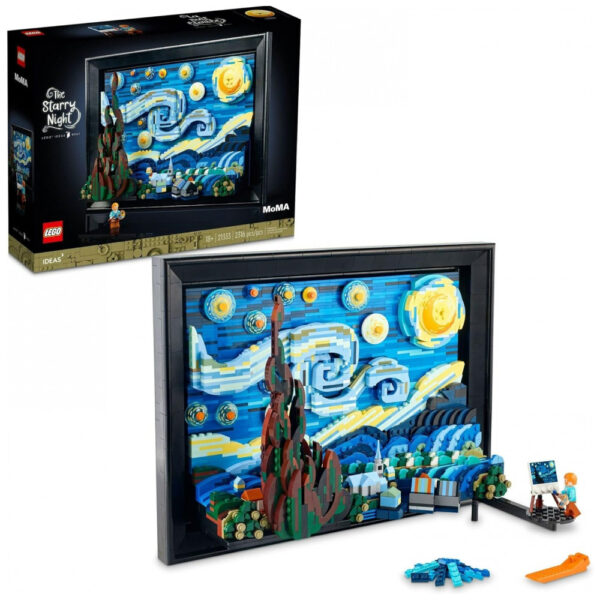 LEGO Ideas 21333 Van Gogh – A Noite Estrelada, Painel de 2.316 Peças