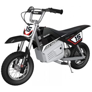 Moto Elétrica Infantil para Trilha a Bateria 24V até 22 km h 250W Idade Rec 13 Anos Razor MX400 Preta