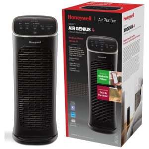 Purificador de Ar para Ambientes até 14m² com Filtro Lavável 4 Níveis de Limpeza e Tecnologia IFD 110V Honeywell HFD280 Preto