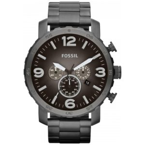 Relógio Masculino Analógico de Quartzo com Pulseira de Aço Inoxidável e Cronógrafo Fossil 2013 Preto