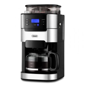 Gevi DCMB0-BK0A1 Dull Black - Máquina de Café Drip 10 Xícaras com Moedor Integrado Tanque 15L 120V