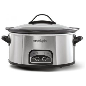 Panela de Cozimento Lento Programável CrockPot de 6 Quartos com Temporizador e Configuração Automática de Aquecimento de Alimentos Aço Inoxidável 568 litros