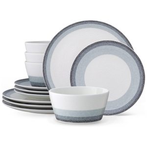 Aparelho de Jantar para Todas as Ocasiões com 12 Peças Formato Redondo e Material de Porcelana Noritake G017-12E Colorido