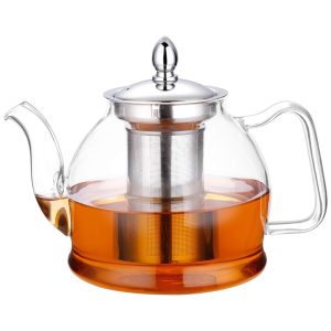 Chaleira de Chá Vidro com Infusor Removível HIWARE 33 GT Branco