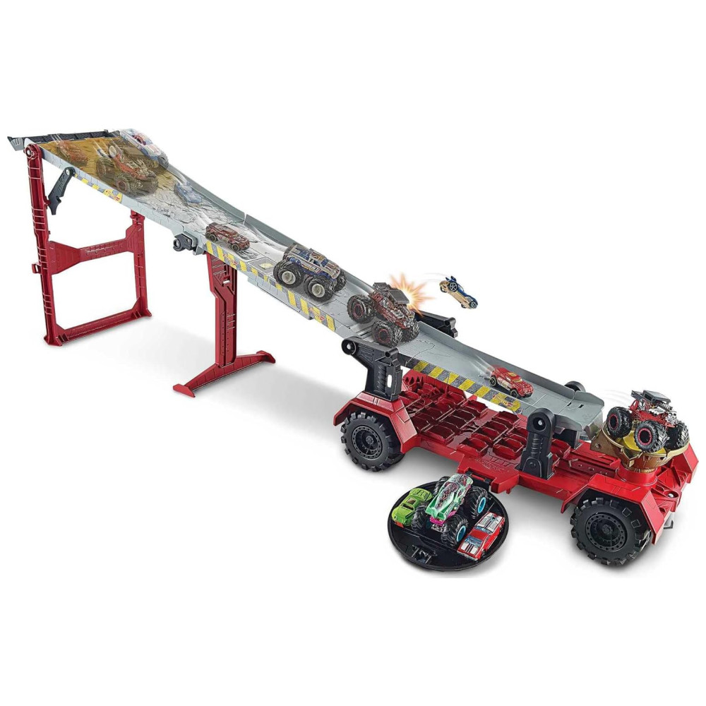 Caminhão Monstro Hot Wheels com Transportador e Pista de Corrida Inclui Bone Shaker em Escala 1:64 Mattel - Imagem 5