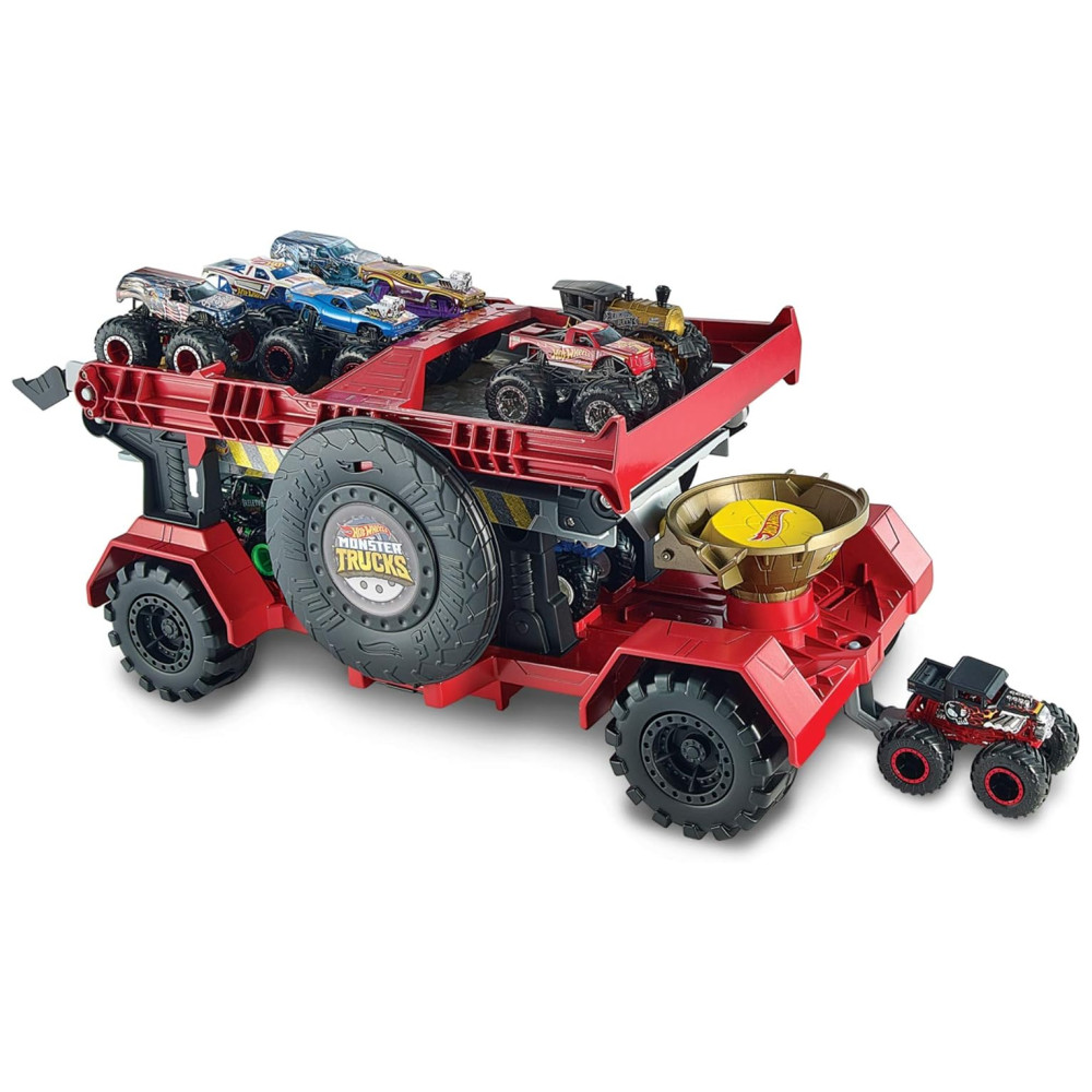 Caminhão Monstro Hot Wheels com Transportador e Pista de Corrida Inclui Bone Shaker em Escala 1:64 Mattel - Imagem 8
