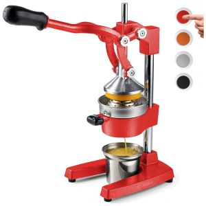 Espremedor de Frutas Profissional Manual Eurolux em Aço Inoxidável Vermelho