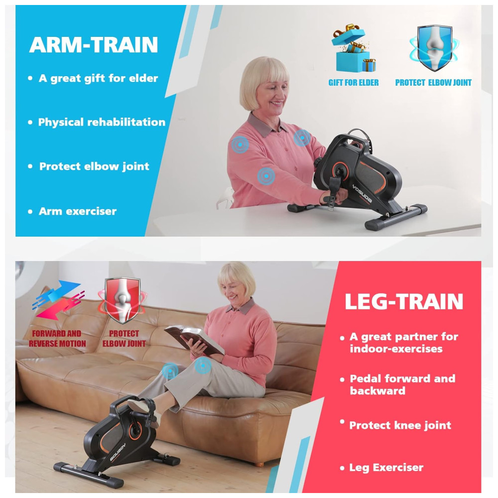 YOSUDA Under Desk Bike Pedal Exerciser Magnetic Mini Exercise Bike for Arm Leg Exercise Physical Therapy Desk Pedal Bike for Home Office Workout - Imagem 2