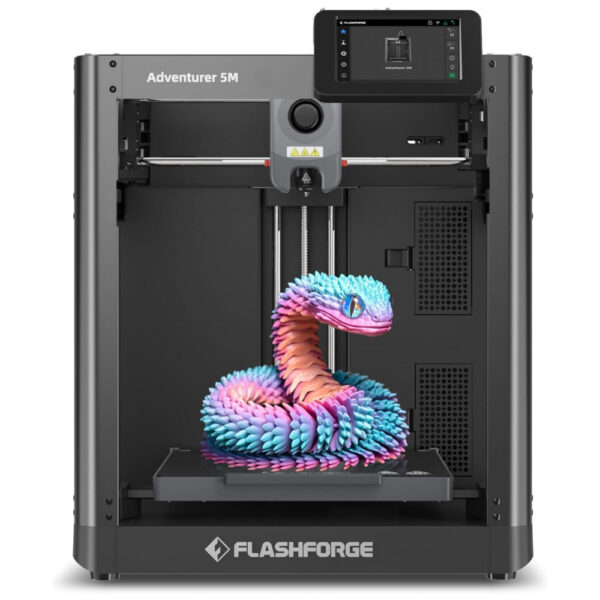 Impressora 3D FLASHFORGE Adventurer 5M com Nivelamento Automático, Impressão de Alta Velocidade até 600mm/s, Extrusora Direta a 280°C com Bocal Destac