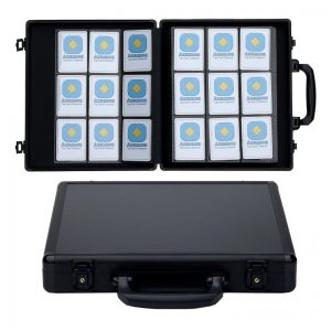 Álbum para Cartas Azamou Premium 9 Bolsos - Capacidade para 450 Cartas Estojo Rígido com Trava Preto