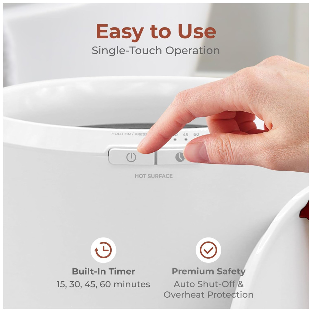 Aquecedor de Toalha Elétrico com Fragrância Personalizada Desligamento Automático para 1 Toalha Grande ou Roupão 110V 210W SereneLife Branco e Marrom Cereja - Imagem 4