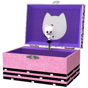 Mini Treasures Caixa de Joias Musical Gabbys Dollhouse para Meninas - Caixa Musical com Figura Giratória da Pandy Paws Brinquedos Gabbys Dollhouse