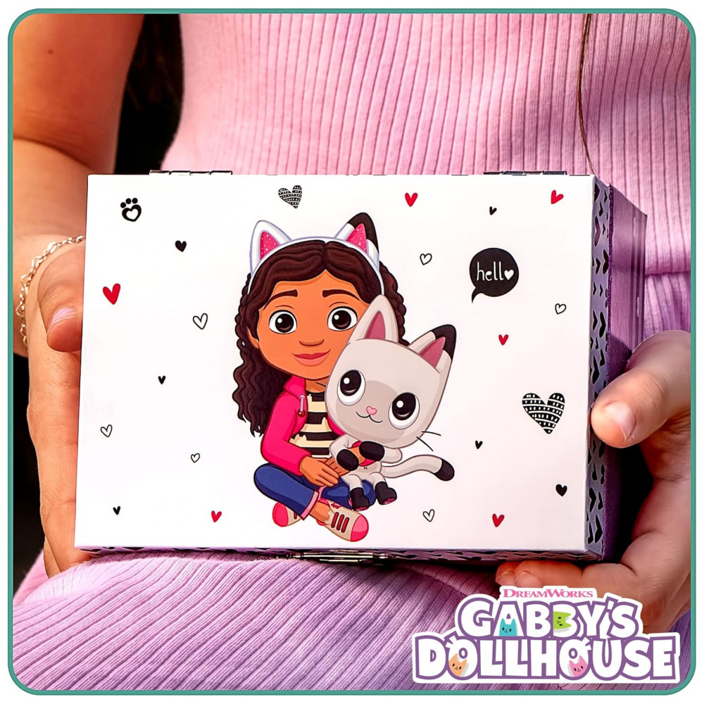 Mini Treasures Caixa de Joias Musical Gabbys Dollhouse para Meninas - Caixa Musical com Figura Giratória da Pandy Paws, Brinquedos Gabbys Dollhouse - Imagem 3