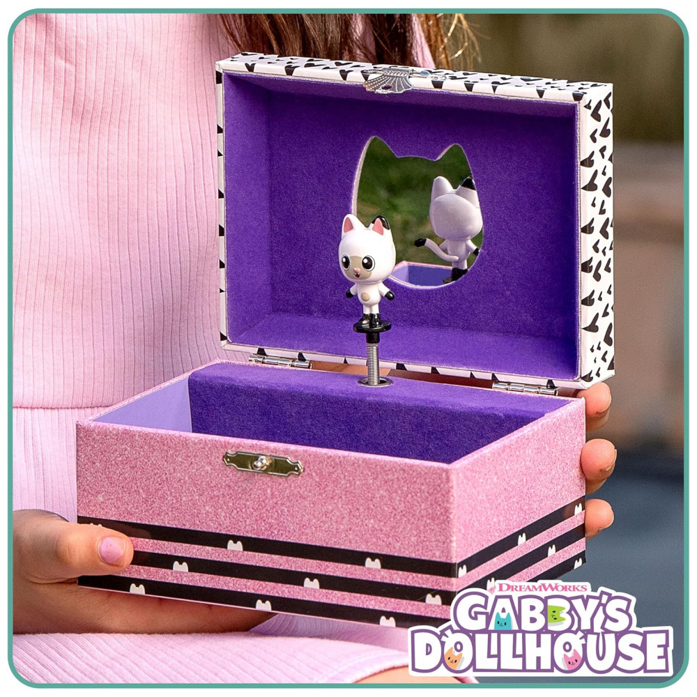 Mini Treasures Caixa de Joias Musical Gabbys Dollhouse para Meninas - Caixa Musical com Figura Giratória da Pandy Paws, Brinquedos Gabbys Dollhouse - Imagem 5