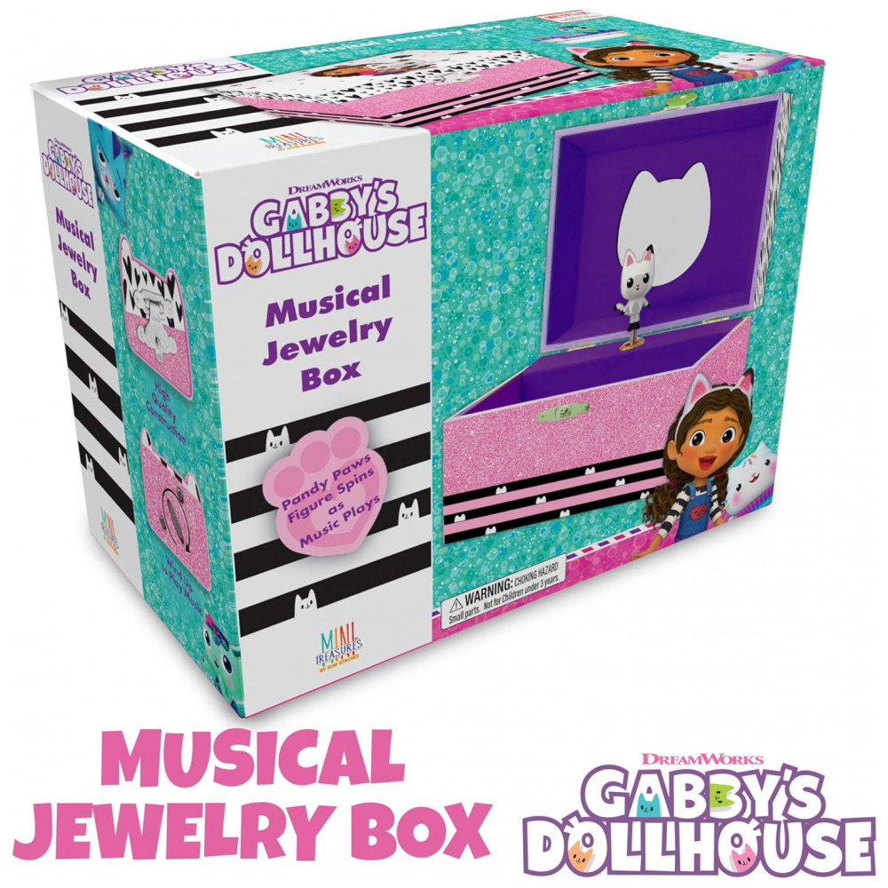 Mini Treasures Caixa de Joias Musical Gabbys Dollhouse para Meninas - Caixa Musical com Figura Giratória da Pandy Paws, Brinquedos Gabbys Dollhouse - Imagem 6