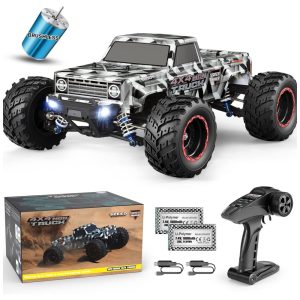 Carrinho de Controle Remoto Off Road 4x4 sem Escova Escala 1:12 com Velocidade até 55 km/h Haiboxing 903A Preto e Cinza
