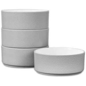 Conjunto de 4 Tigelas para Cereais ou Sopas 071g Cada Noritake ColorTex Cinza