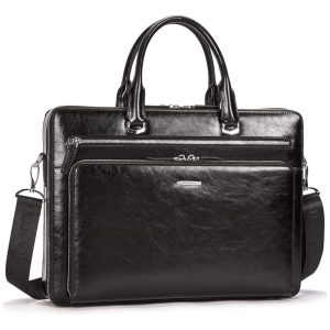 BOSTANTEN Bolsa Pasta Vintage de Couro para Laptop Unissex