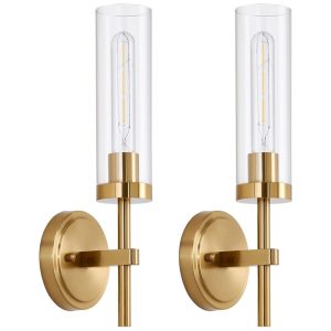 Conjunto de Luminária de Parede com Fio Estilo Moderno e 2 Peças para Sala de Estar Corredor Espelho Quarto e Escadas 110V SantoStock Dourado