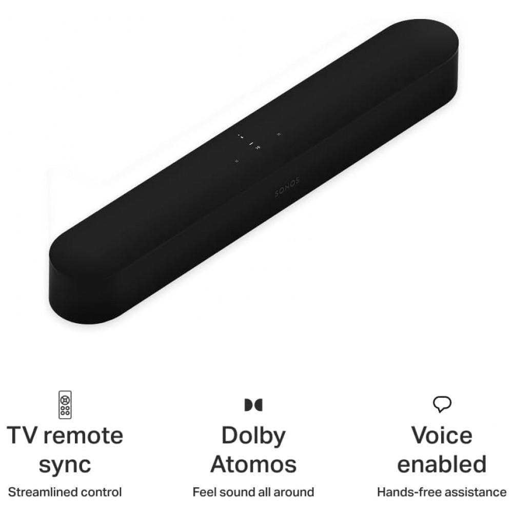 Sonos Beam Gen 2 Soundbar com Dolby Atmos, Controle por Voz, Wi-Fi, HDMI eARC, Trueplay, Design Compacto e Elegante – Preto Fosco - Imagem 7