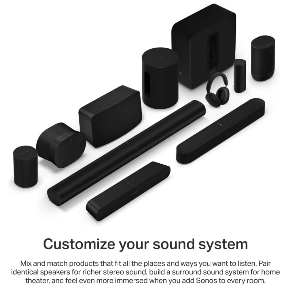 Sonos Beam Gen 2 Soundbar com Dolby Atmos, Controle por Voz, Wi-Fi, HDMI eARC, Trueplay, Design Compacto e Elegante – Preto Fosco - Imagem 8