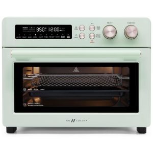 Forno Elétrico Retro 25 Litros 10 em 1 Multifuncional de Fácil Limpeza 110V 1750W Val Cucina Verde