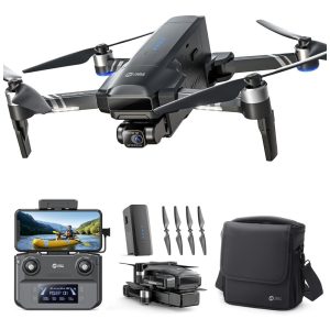 Drone e Acessórios para Adultos com Câmera 4K EIS Transmissão de Vídeo 4K/30 FPS até 3 km ID Remoto Integrado e Motores Sem Escova Holy Stone HS600 Preto