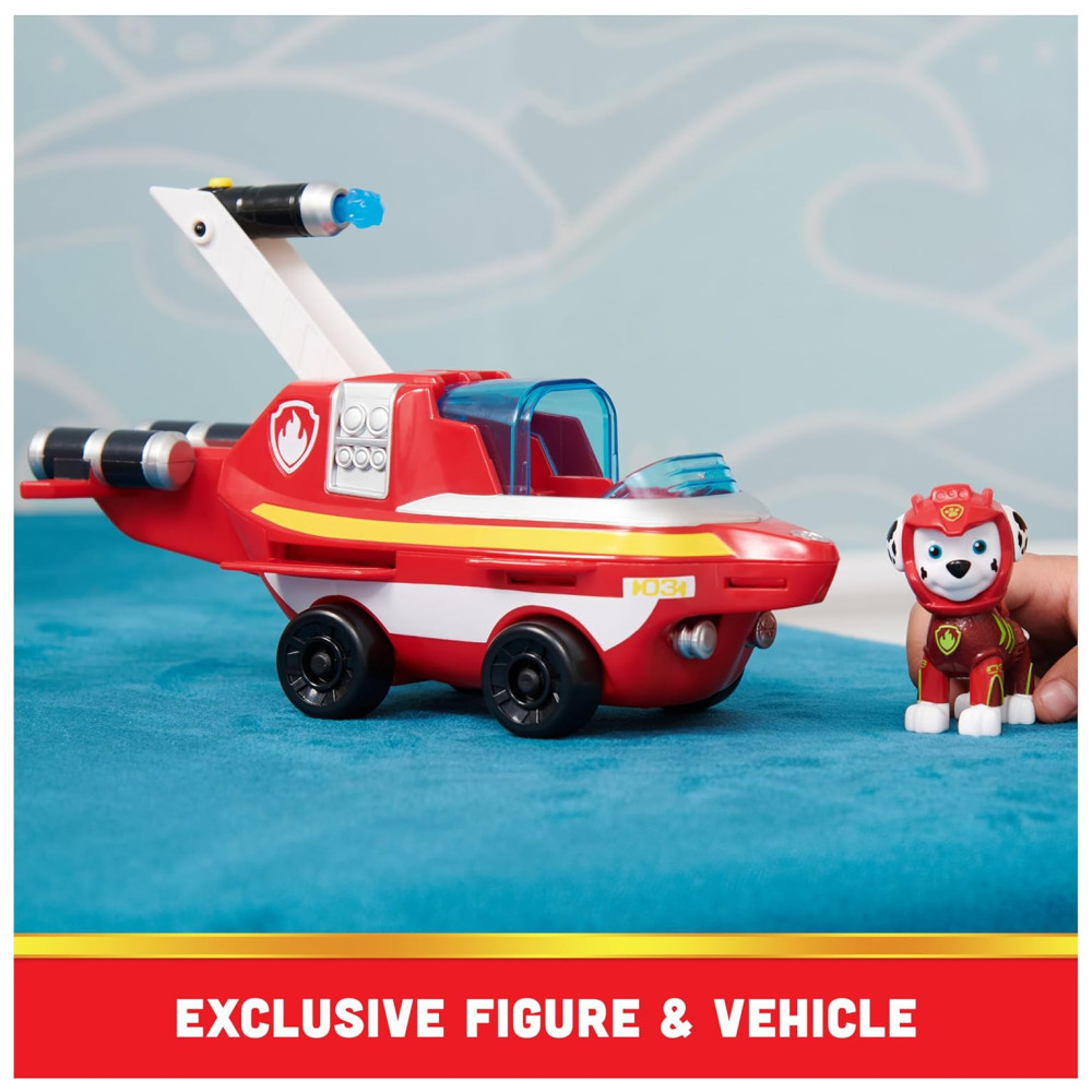 Veículo de Resgate Dolphin de Marshall com Uniforme Aqua Pups para Crianças Acima de 3 Anos Patrulha Canina Vermelho - Imagem 2