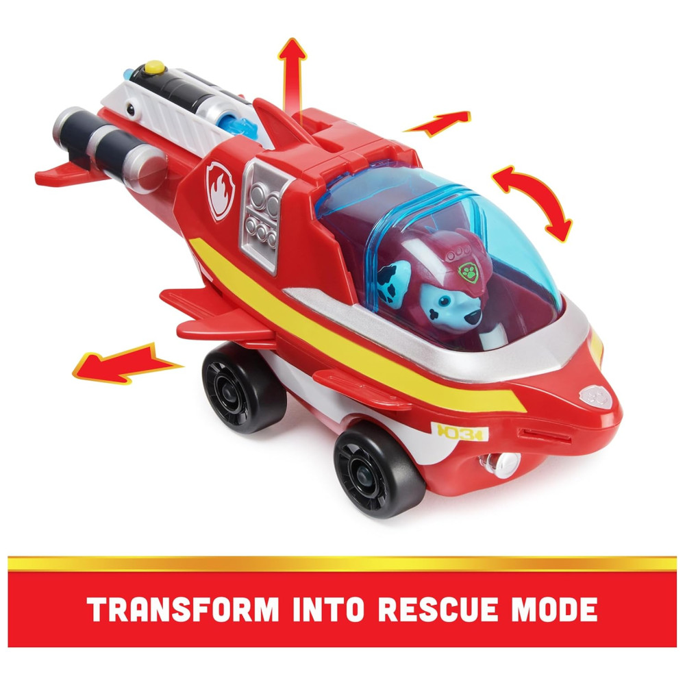 Veículo de Resgate Dolphin de Marshall com Uniforme Aqua Pups para Crianças Acima de 3 Anos Patrulha Canina Vermelho - Imagem 3