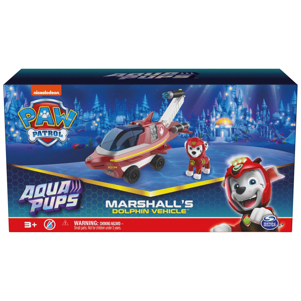 Veículo de Resgate Dolphin de Marshall com Uniforme Aqua Pups para Crianças Acima de 3 Anos Patrulha Canina Vermelho - Imagem 9