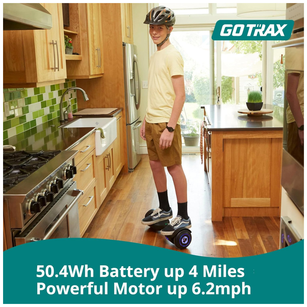 Hoverboard com Farol de LED, Velocidade de 9km/h e Alcance até 6 km, para Crianças e Adolescentes até 80 kg, 110V 200W, Gotrax EDGE, Cinza - Imagem 3