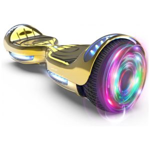 Hoverboard Certified HS2.01 Bluetooth Flash Wheel com Roda de LED Patinete Elétrico Auto Balanceador Cromado Dourado