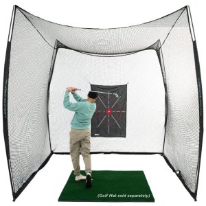 Rede de Treino de Golfe 10 x 10 x 10 com Alvo - Rede de Golfe sem Nós para Prática Interna e Externa Pronta para Montar e UsarThe Indoor Golf.