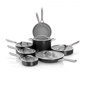 Conjunto de Panelas Ninja NeverStick Ceramic Pro 14 Peças Preto Revestimento Cerâmico Inox Indução