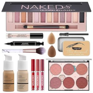 AOLIKOKO Kit Completo de Maquiagem para Mulheres com Paleta de 126 Cores e Diversos Cosméticos