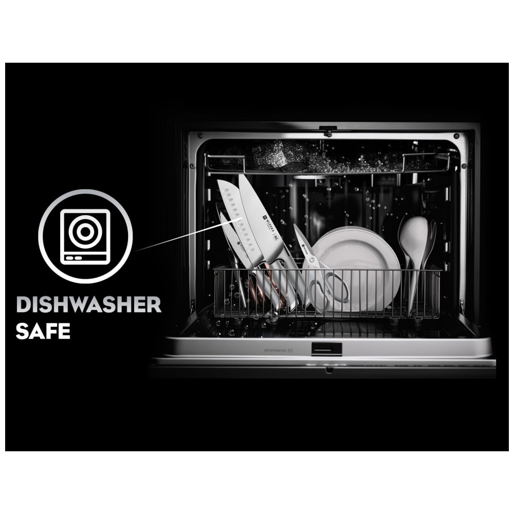 Conjunto de Facas WIZEKA em Aço Inoxidável Alemão com Bloco de Bancada Multinível 15 Peças Prata - Imagem 7