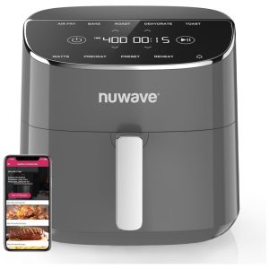 Fritadeira Elétrica sem Óleo Nuwave Brio Plus 8 Litros Livre de Substâncias Tóxicas 7 Funções de Cozimento Automático