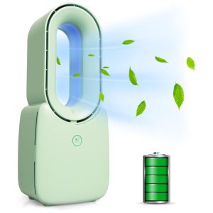 Ventilador de Mesa sem Lâmina Portátil e Recarregável 5V 5W CONBOLA Verde