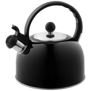 Chaleira de chá com assobio preto