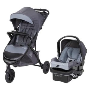 Carrinho de Bebê Travel System de 3 Rodas com Pneus para Todo o Terreno Porta-Copos Baby Trend Tango 3 Cinza