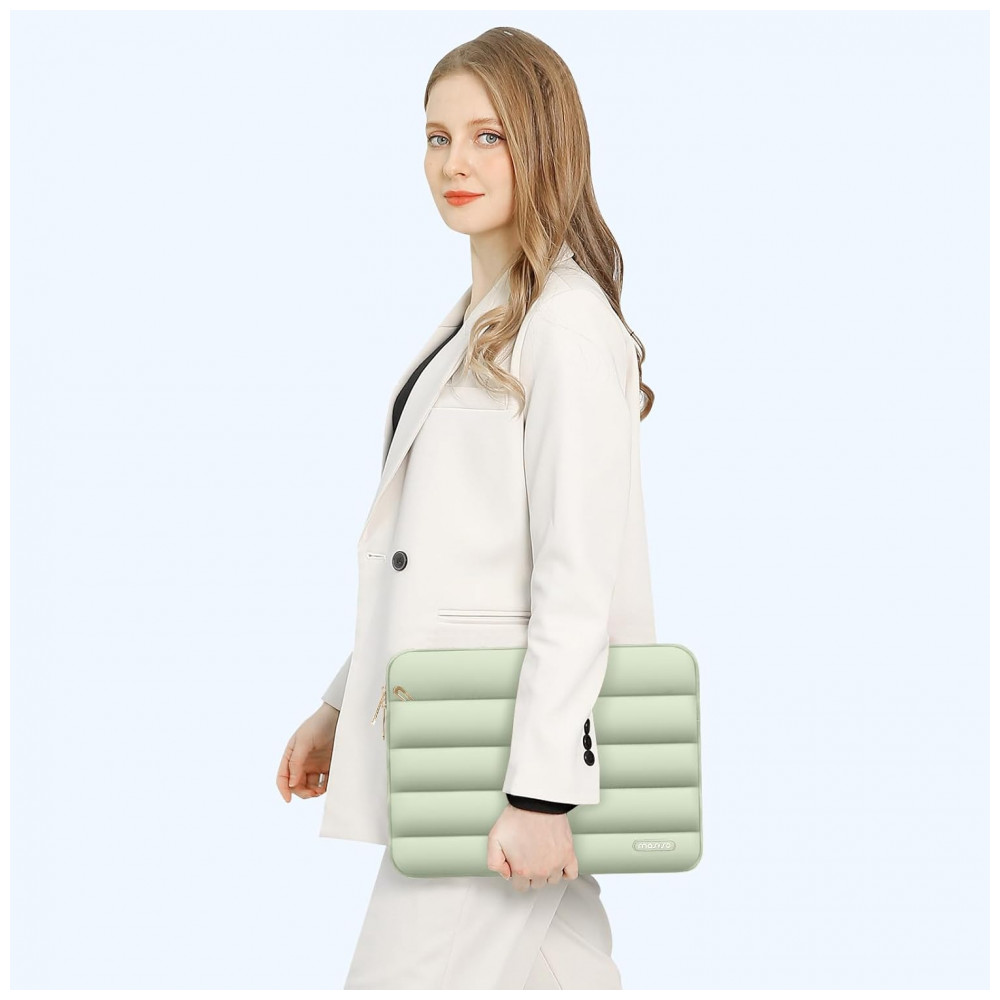 MOSISO 13.3" Bolsa Acolchoada para MacBook Air/Pro, HP, Dell, ASUS, Lenovo, Poliéster com Estojo Pequeno, Verde-Sálvia - Imagem 6
