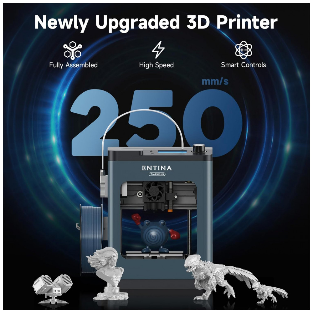 Impressora 3D TINA2 Plus V2, Velocidade de 250 mm/s, Nível Automático, Mini Impressora 3D com Plataforma de Aço para Iniciantes e Crianças,Entina, - Imagem 2