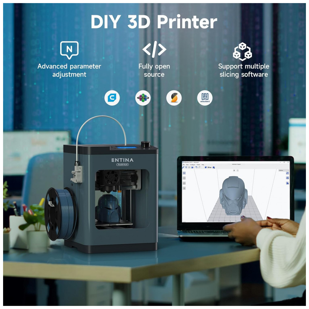 Impressora 3D TINA2 Plus V2, Velocidade de 250 mm/s, Nível Automático, Mini Impressora 3D com Plataforma de Aço para Iniciantes e Crianças,Entina, - Imagem 5