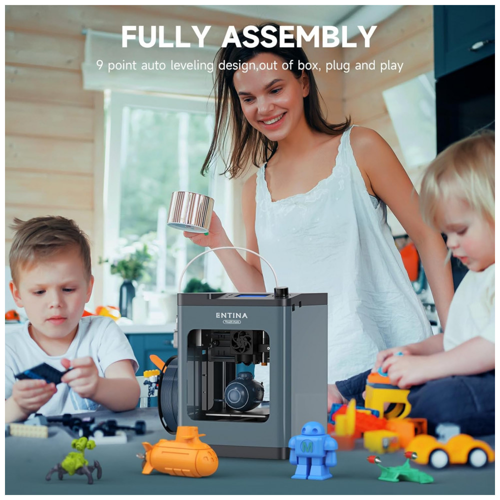 Impressora 3D TINA2 Plus V2, Velocidade de 250 mm/s, Nível Automático, Mini Impressora 3D com Plataforma de Aço para Iniciantes e Crianças,Entina, - Imagem 7